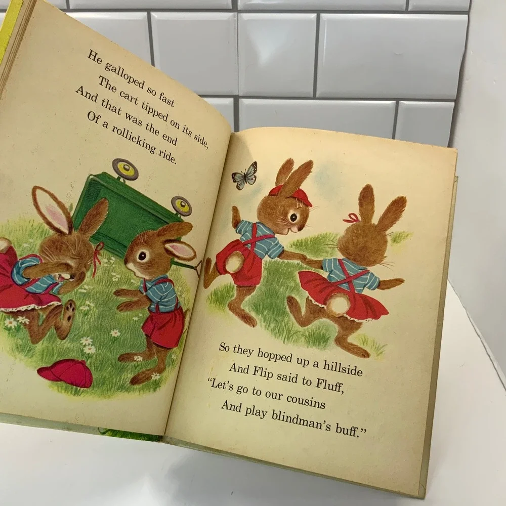 Vintage 1964 The Bunny Twins Rand McNally Tip-Top Elf Book Helen Wing 8676
